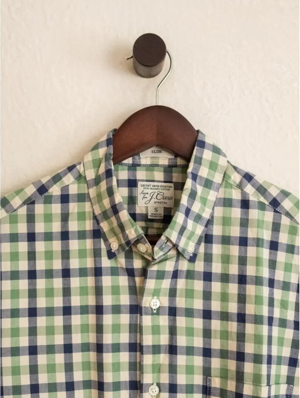 J.Crew Secret Wash Gingham Button Down Shirt Men’s Small